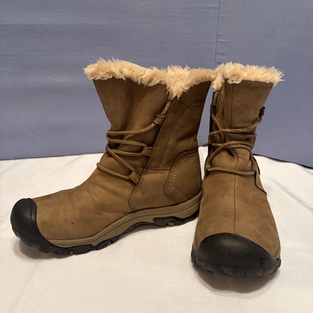 KEEN Women’s Winter Boots Leather Waterproof Insulated Snow Hiking Brown Sz 6.5